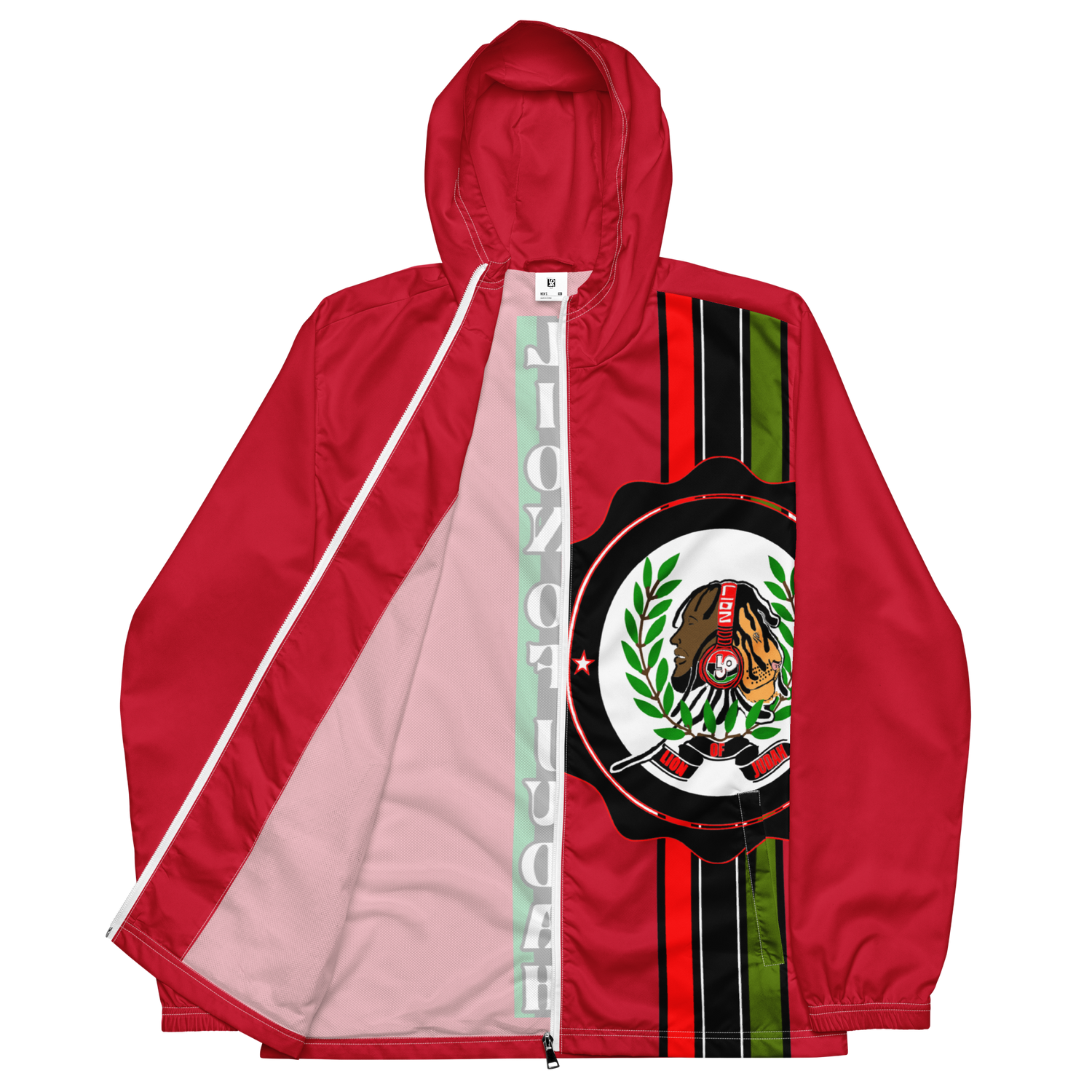 Lion of Judah God Men’s Red windbreaker
