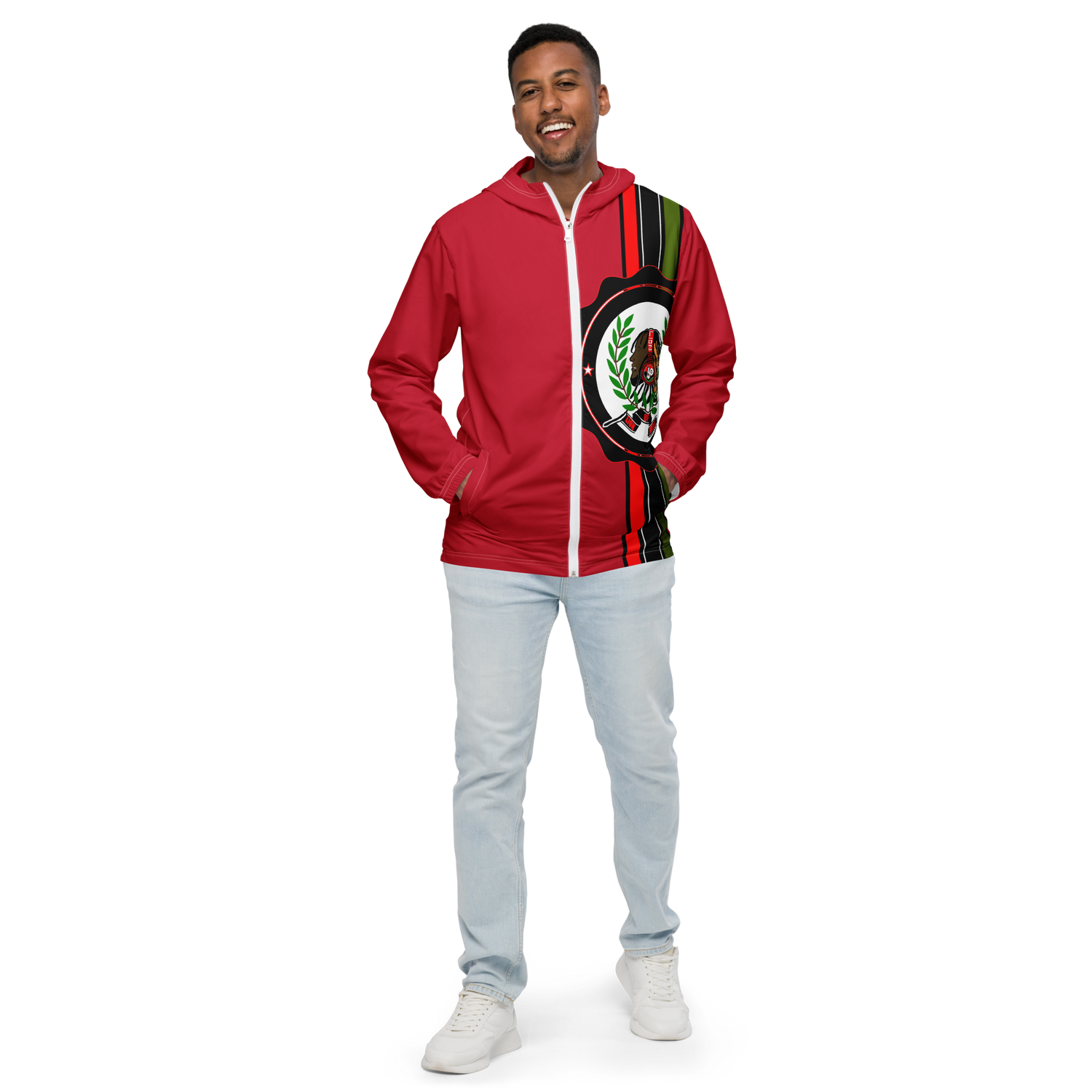 Lion of Judah God Men’s Red windbreaker