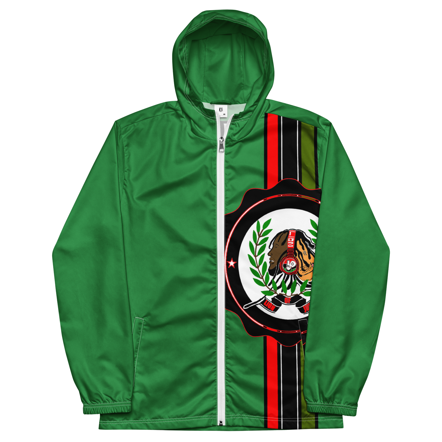 Lion Of Judah God Men’s Green windbreaker & Lion Of Judah God All over print Green unisex wide leg pants & Lion of Judah God Unisex t-shirt Bundle
