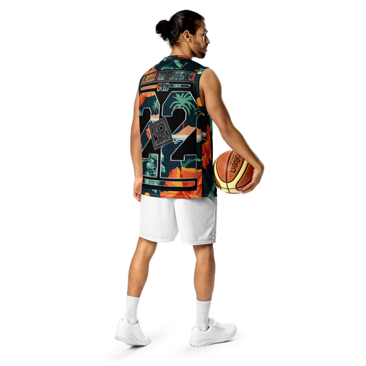 Lion Of Judah GOD flower Design Recycled unisex basketball jersey