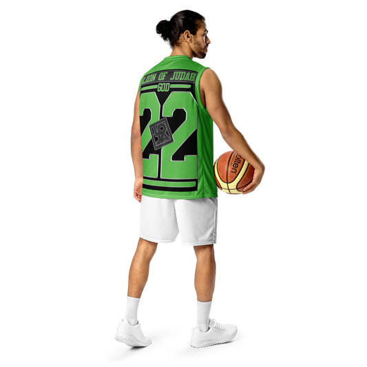 Lion Of Judah Wingz Design Recycled unisex Green basketball jersey