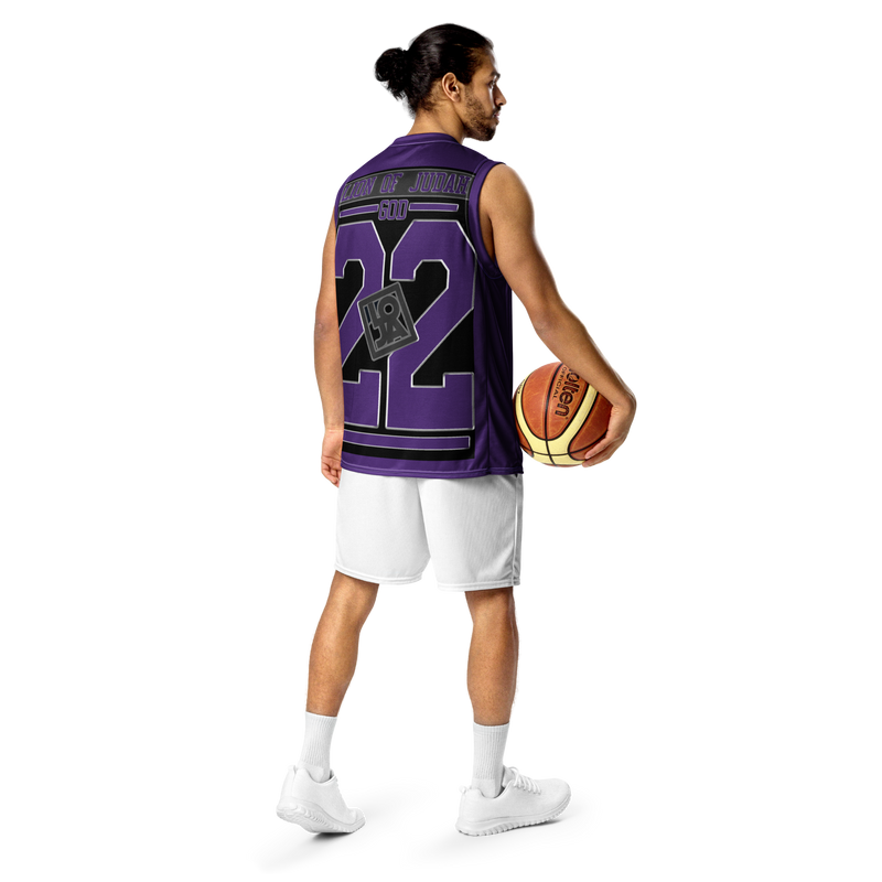 Lion Of Judah Wingz Design Recycled unisex Purple basketball jersey