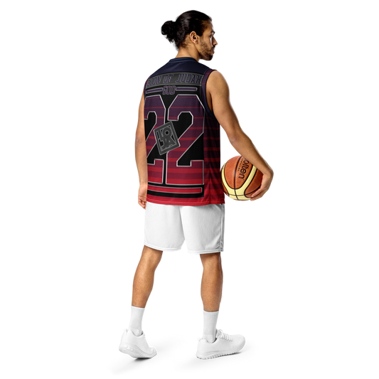 Lion Of Judah Wingz Design Recycled unisex Stripes basketball jersey
