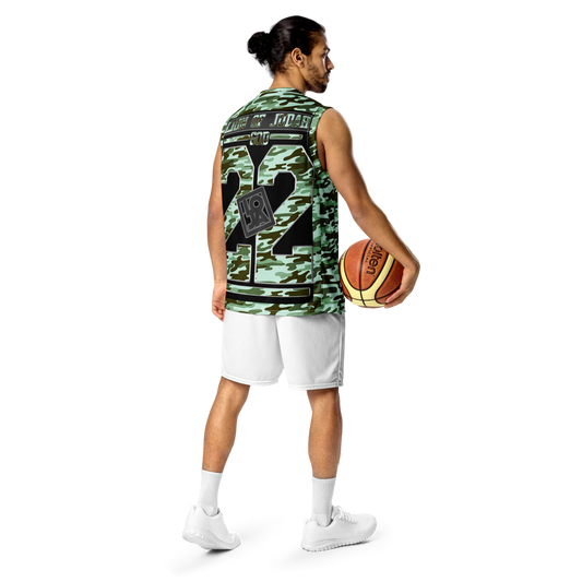 Lion Of Judah Wingz Design Recycled unisex Green Camouflage Design basketball jersey