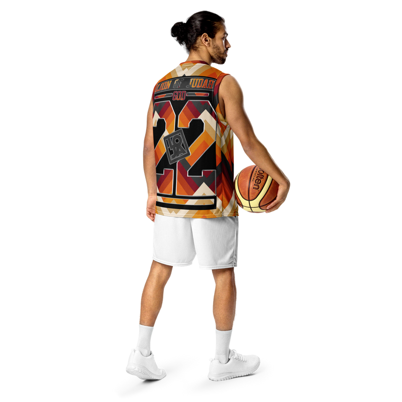 Lion Of Judah Wingz Design Recycled unisex Gold Orange Design basketball jersey