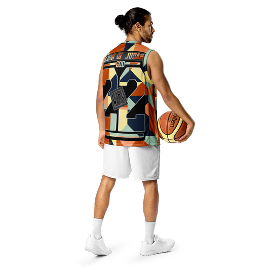Lion Of Judah God Design Recycled unisex Geometric Design basketball jersey