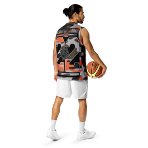 Lion Of Judah God Design Recycled unisex Orange Black & Brown Camouflage Design basketball jersey