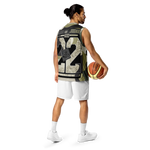 Lion Of Judah God Design Recycled unisex Dark Green Dark Grey & Tan Camouflage Design basketball jersey