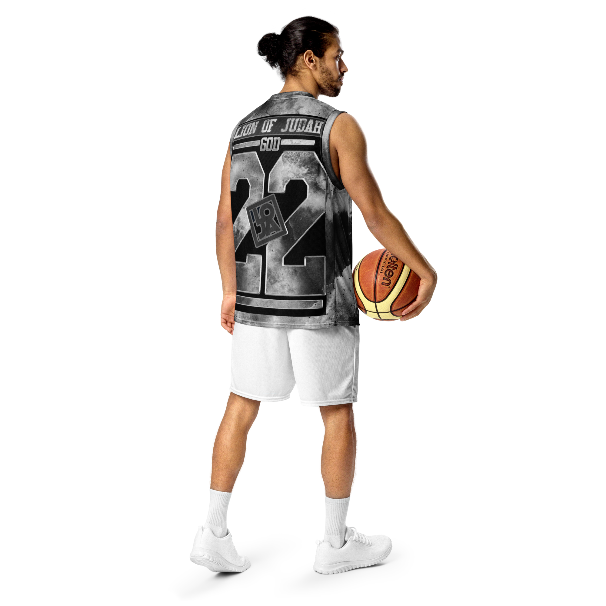 Lion Of Judah God Design Recycled unisex Dark Grey Design basketball jersey