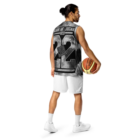 Lion Of Judah God Design Recycled unisex Dark Grey Design basketball jersey
