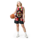 Lion Of Judah GOD Red Flowers Design Recycled unisex basketball jersey