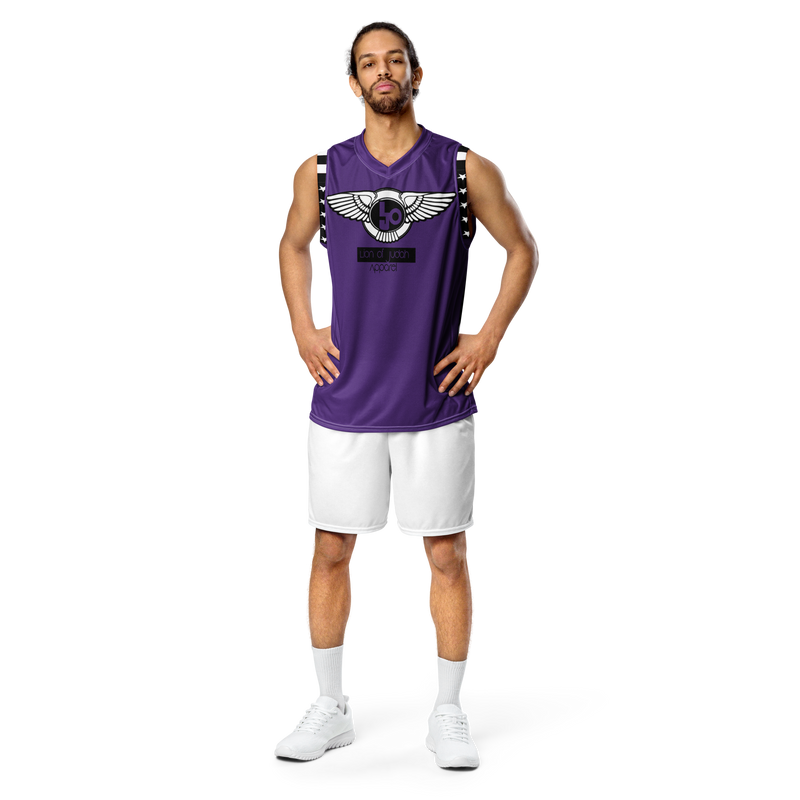 Lion Of Judah Wingz Design Recycled unisex Purple basketball jersey