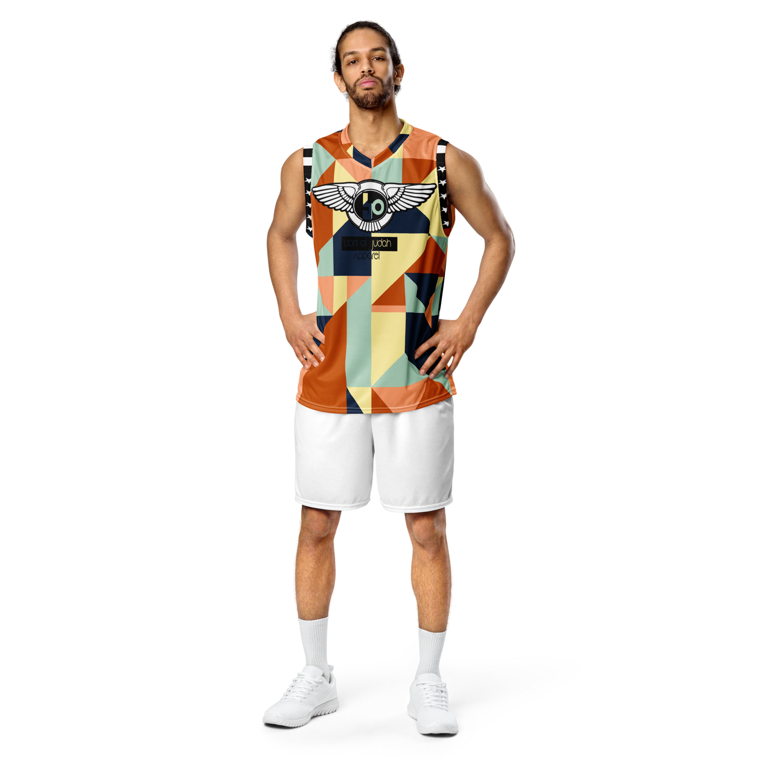 Lion Of Judah Wingz Design Recycled unisex Geometric Shape Design basketball jersey