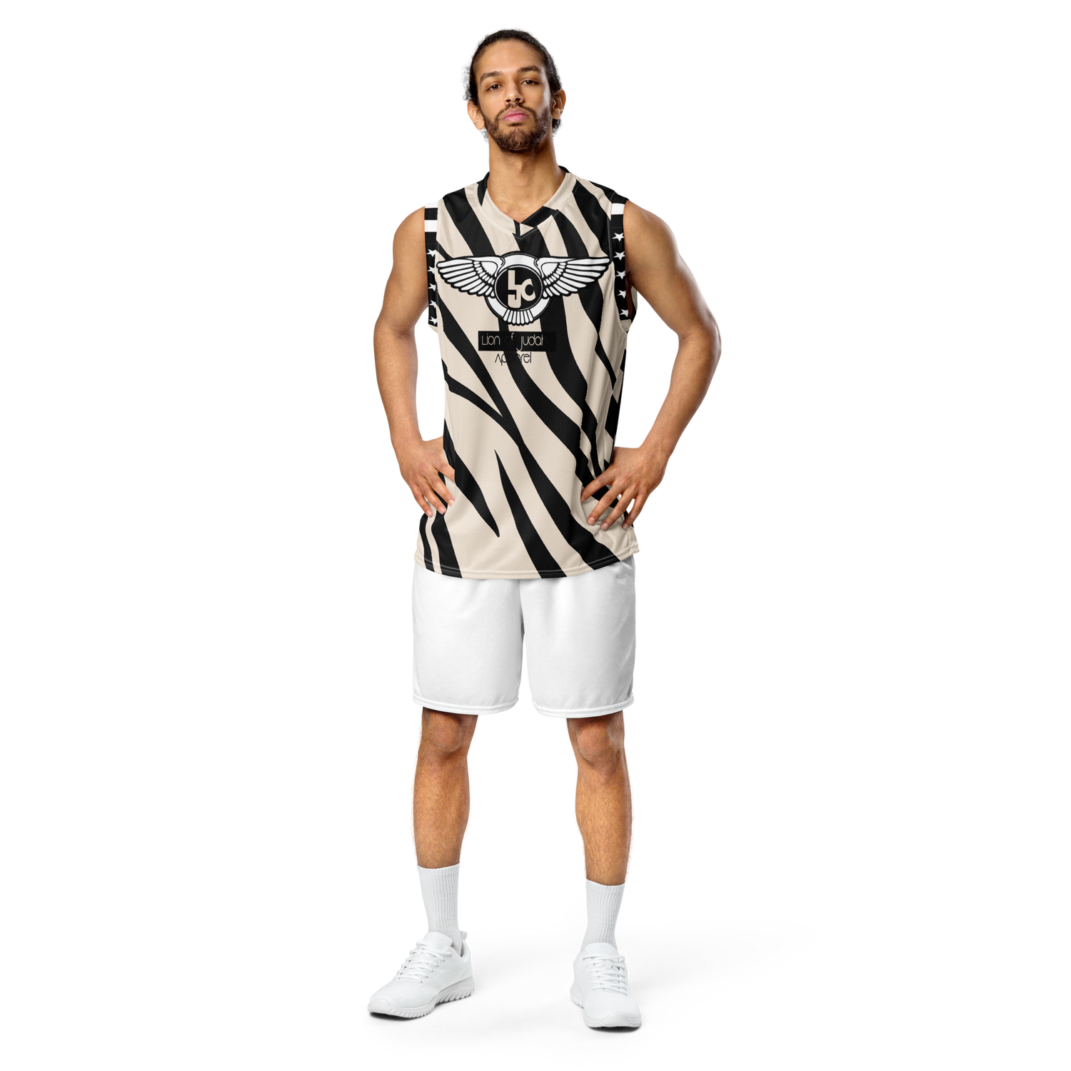 Lion Of Judah Wingz Design Recycled unisex Zebra Pattern Design basketball jersey