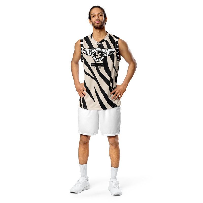 Lion Of Judah Wingz Design Recycled unisex Zebra Pattern Design basketball jersey