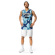 Lion Of Judah Wingz Design Recycled unisex Blue Geometric Design basketball jersey