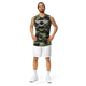Lion Of Judah Wingz Design Recycled unisex Black & Green Camouflage Design basketball jersey