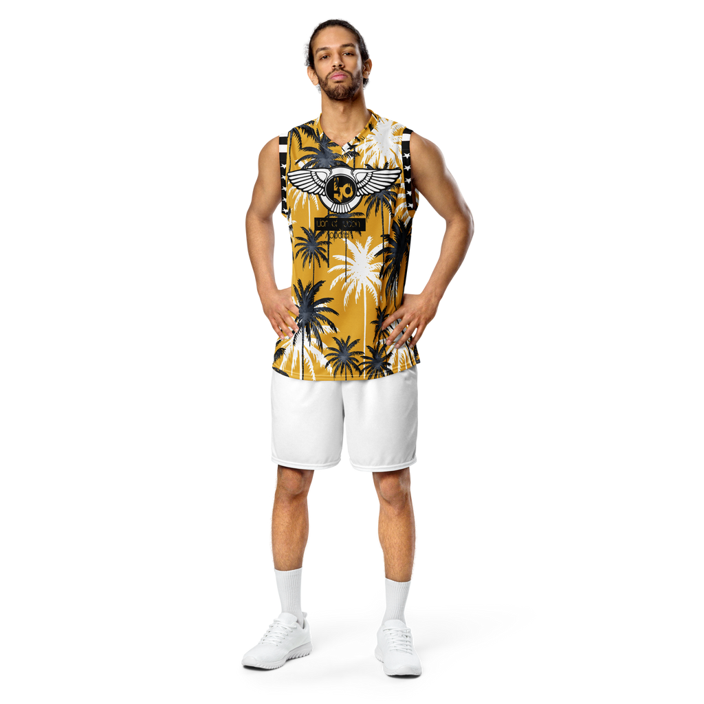 Lion Of Judah Wingz Design Recycled unisex Palm Trees Design basketball jersey