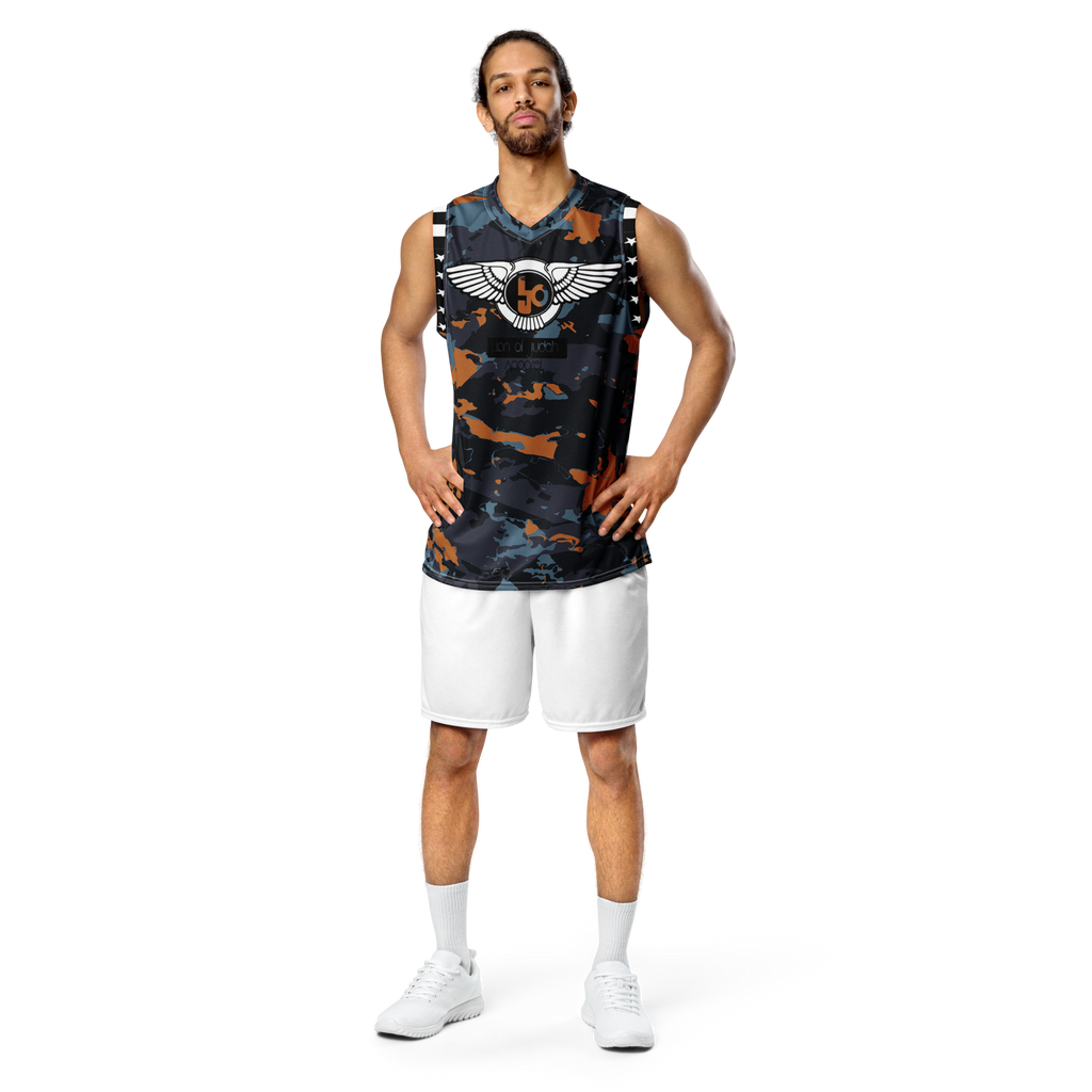 Lion Of Judah Wingz Design Recycled unisex Camo Pattern Design basketball jersey