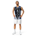 Lion Of Judah God Design Recycled unisex Blue White & Grey Camouflage Design basketball jersey