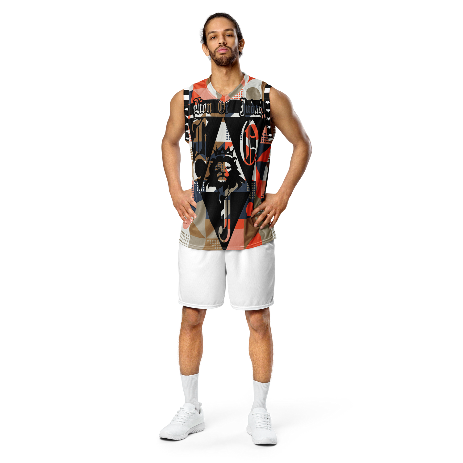 Lion Of Judah God Design Recycled unisex Design basketball jersey