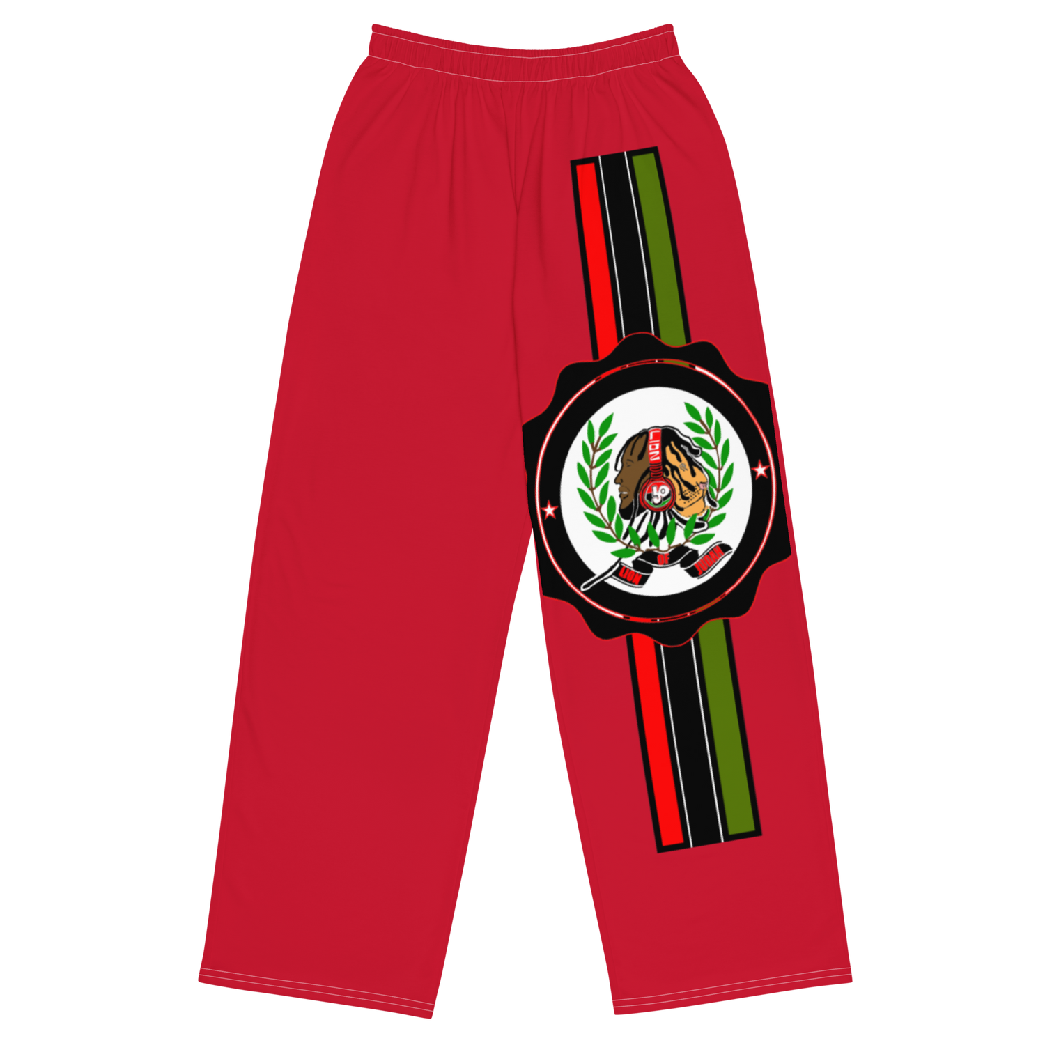 Lion Of Judah God All over print Red unisex wide leg pants