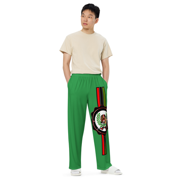 Lion Of Judah God All over print Green unisex wide leg pants