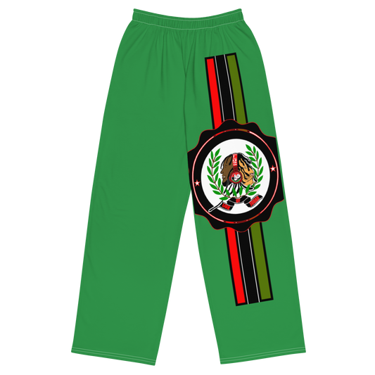 Lion Of Judah God Men’s Green windbreaker & Lion Of Judah God All over print Green unisex wide leg pants & Lion of Judah God Unisex t-shirt Bundle