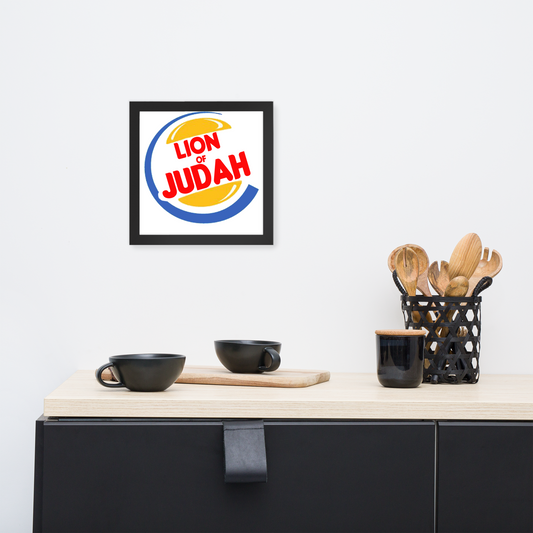 Lion of Judah Word play spinoff of (BK) Burger King Framed poster