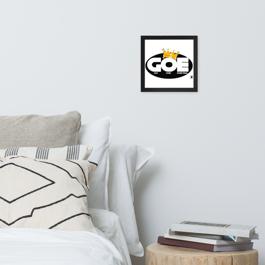 God Over Everything Design Framed poster