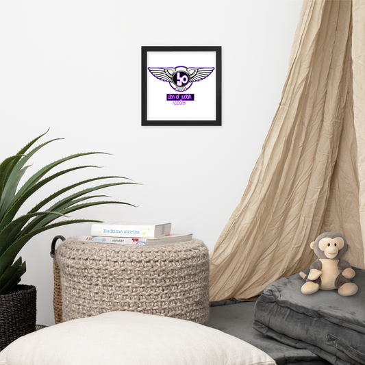 Lion Of Judah Purple logo Design Framed poster