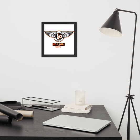 Lion Of Judah Orange logo Design Framed poster