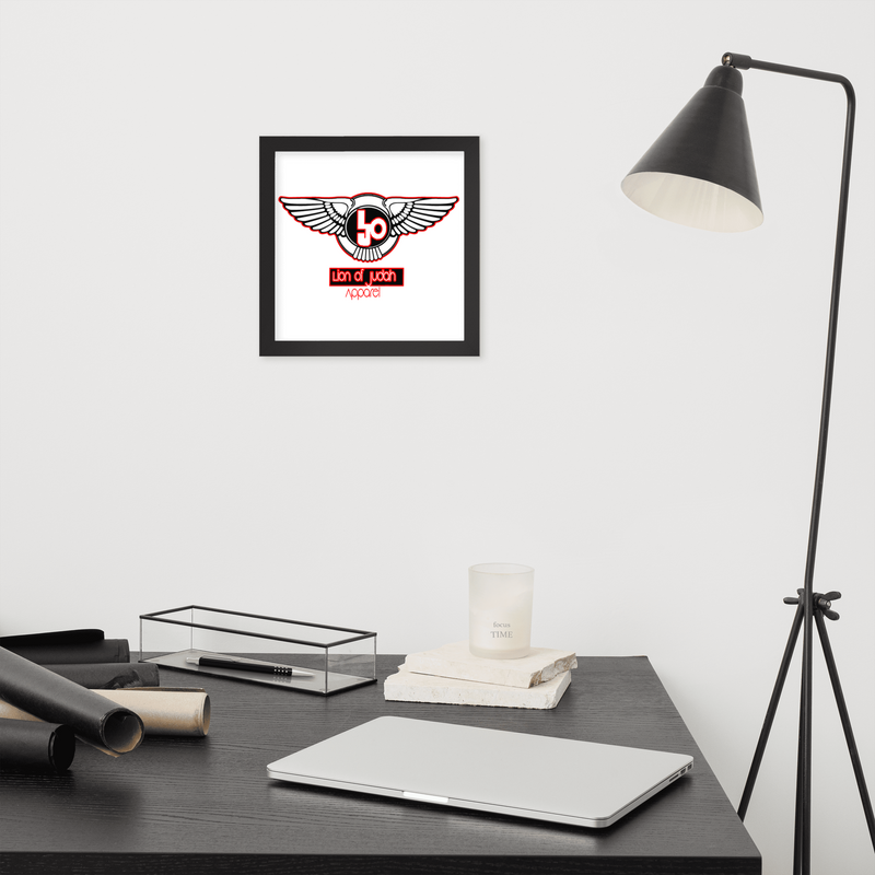 Lion Of Judah Red logo Design Framed poster