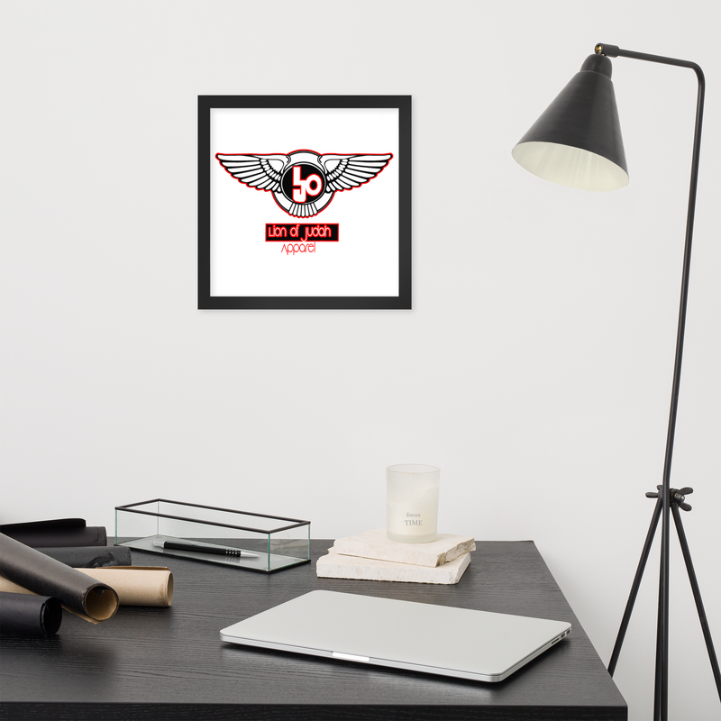 Lion Of Judah Red logo Design Framed poster