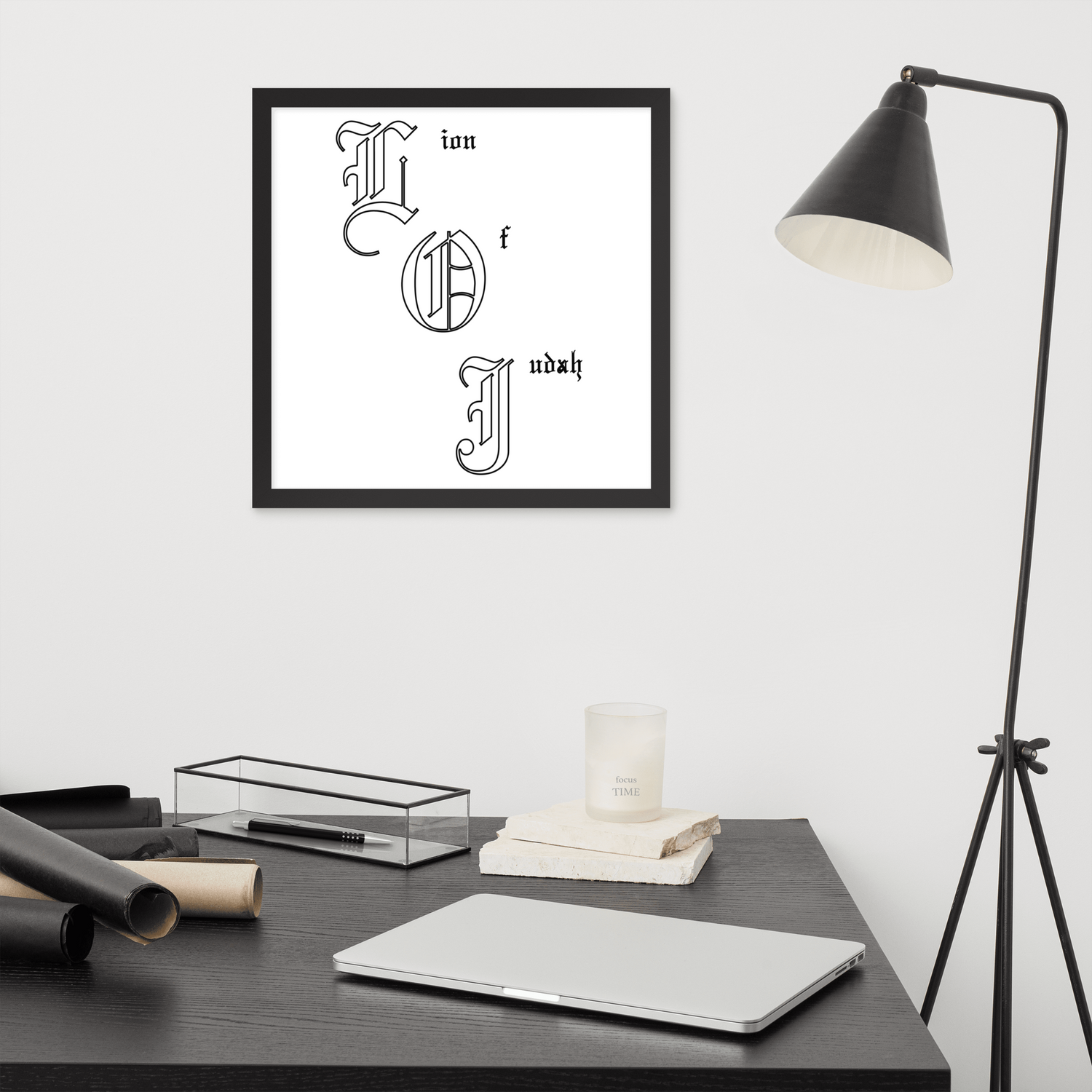 Lion Of Judah letters Design Framed poster