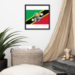 West Indian Lion of Judah St. Kitts and Nevis Flag Design Framed poster