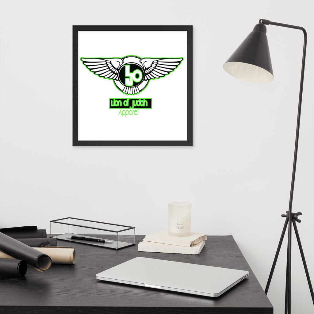 (L.O.J.) Green logo Design Framed poster