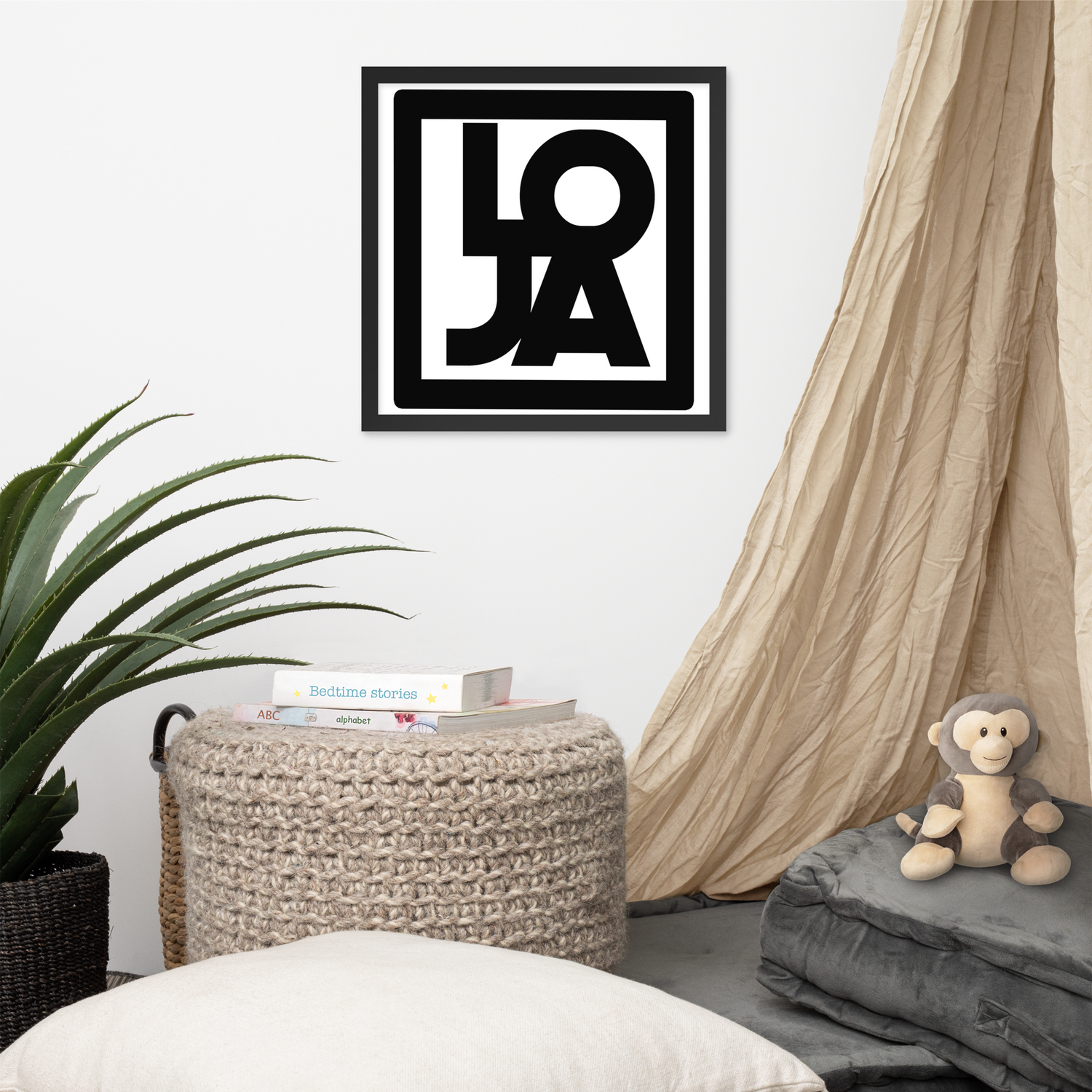 Lion Of Judah Apparel Black Logo Design Framed poster