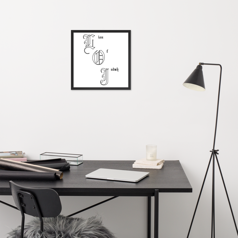 Lion Of Judah letters Design Framed poster