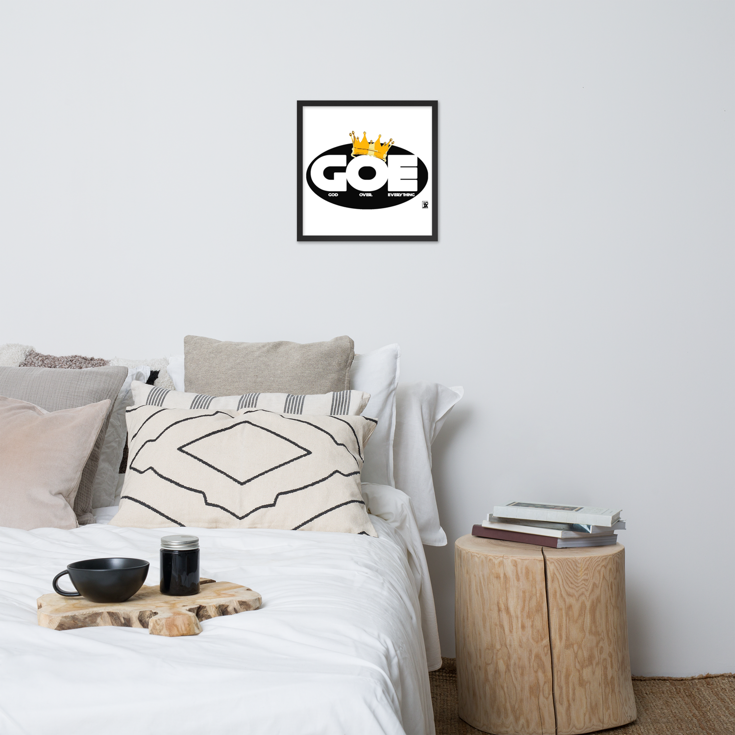 God Over Everything Design Framed poster