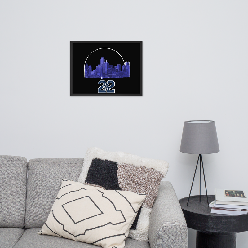 Dallas Skyline Framed poster