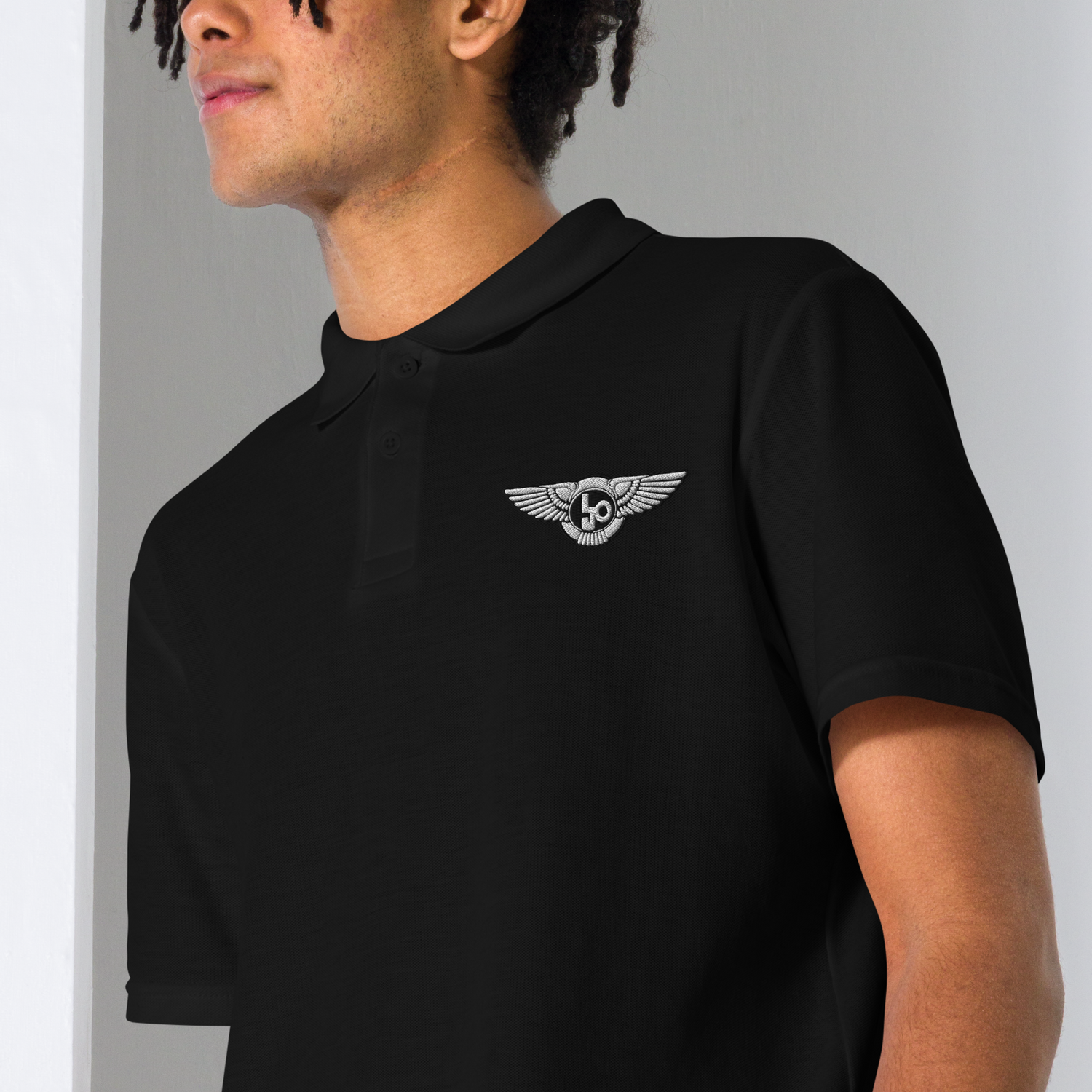 Lion Of Judah Wingz Logo Design Unisex pique polo shirt