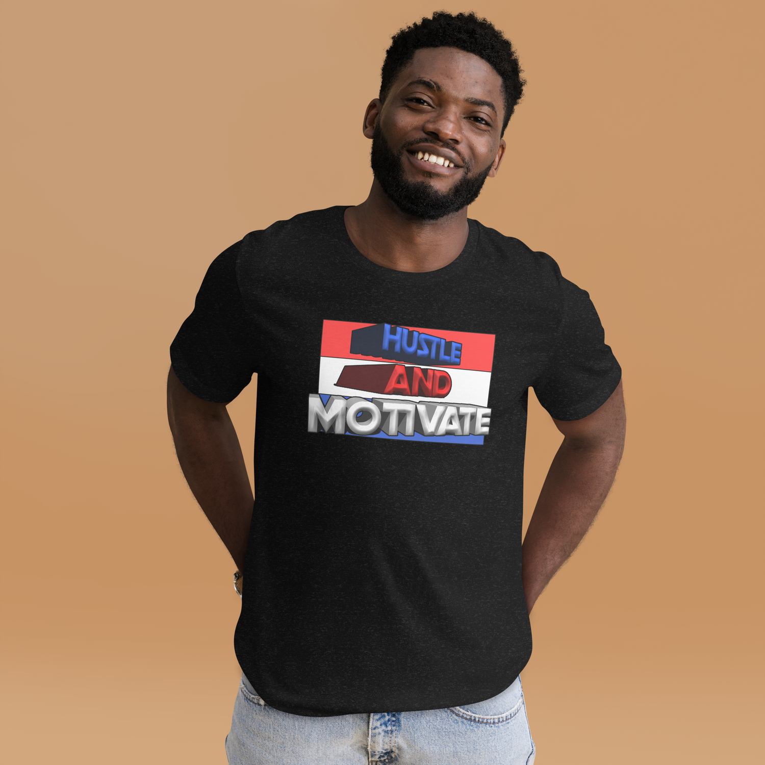 Hustle and Motivate Art Design Unisex t-shirt