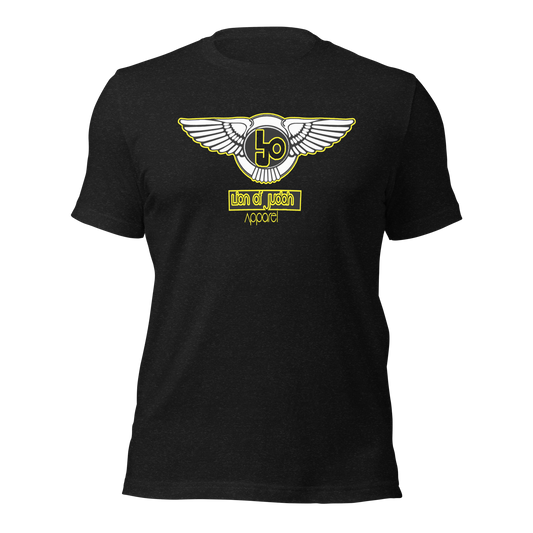 Lion Of Judah Wingz  Yellow logo Short sleeve unisex t-shirt