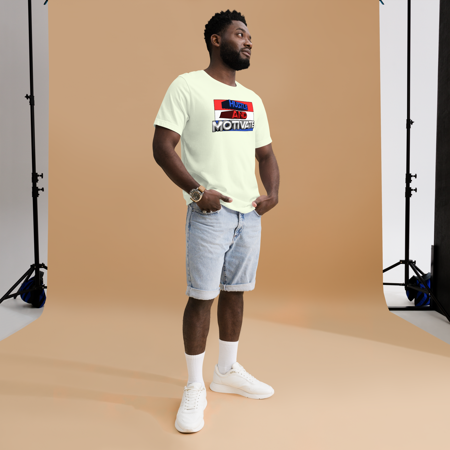 Hustle and Motivate Art Design Unisex t-shirt