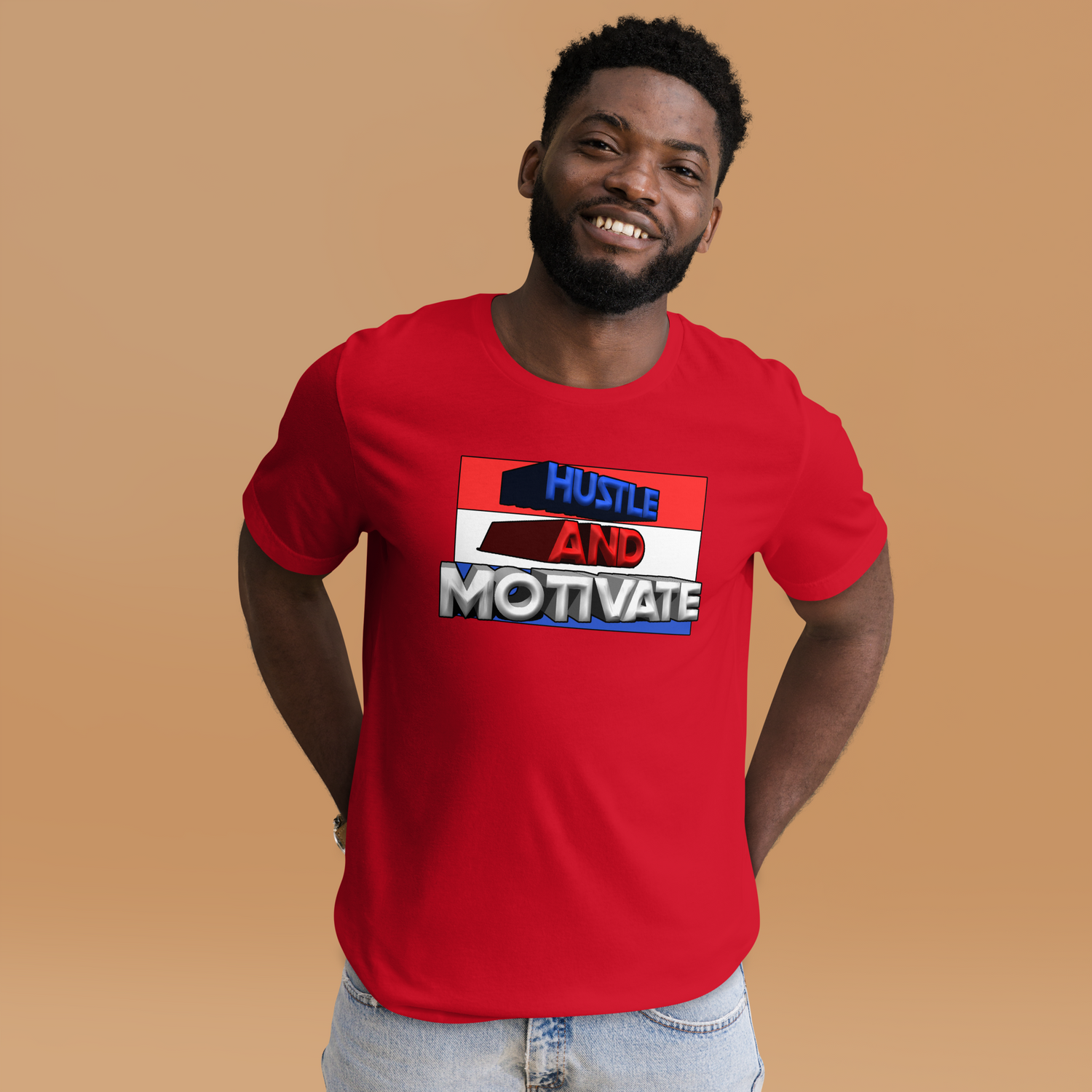 Hustle and Motivate Art Design Unisex t-shirt