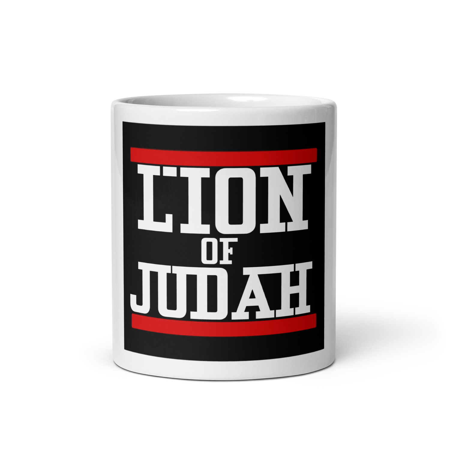 Lion Of Judah Design White glossy mug
