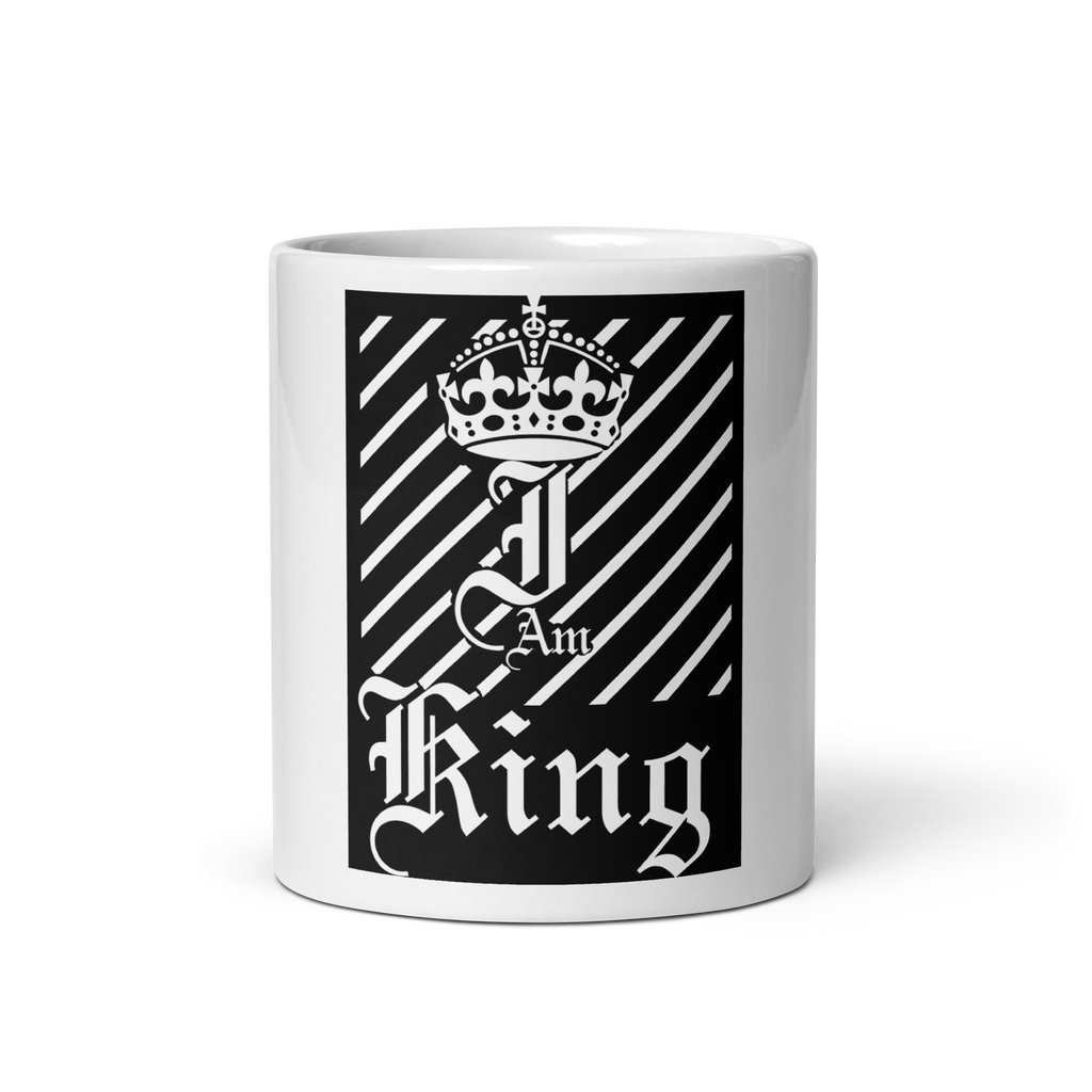 I am king White glossy mug