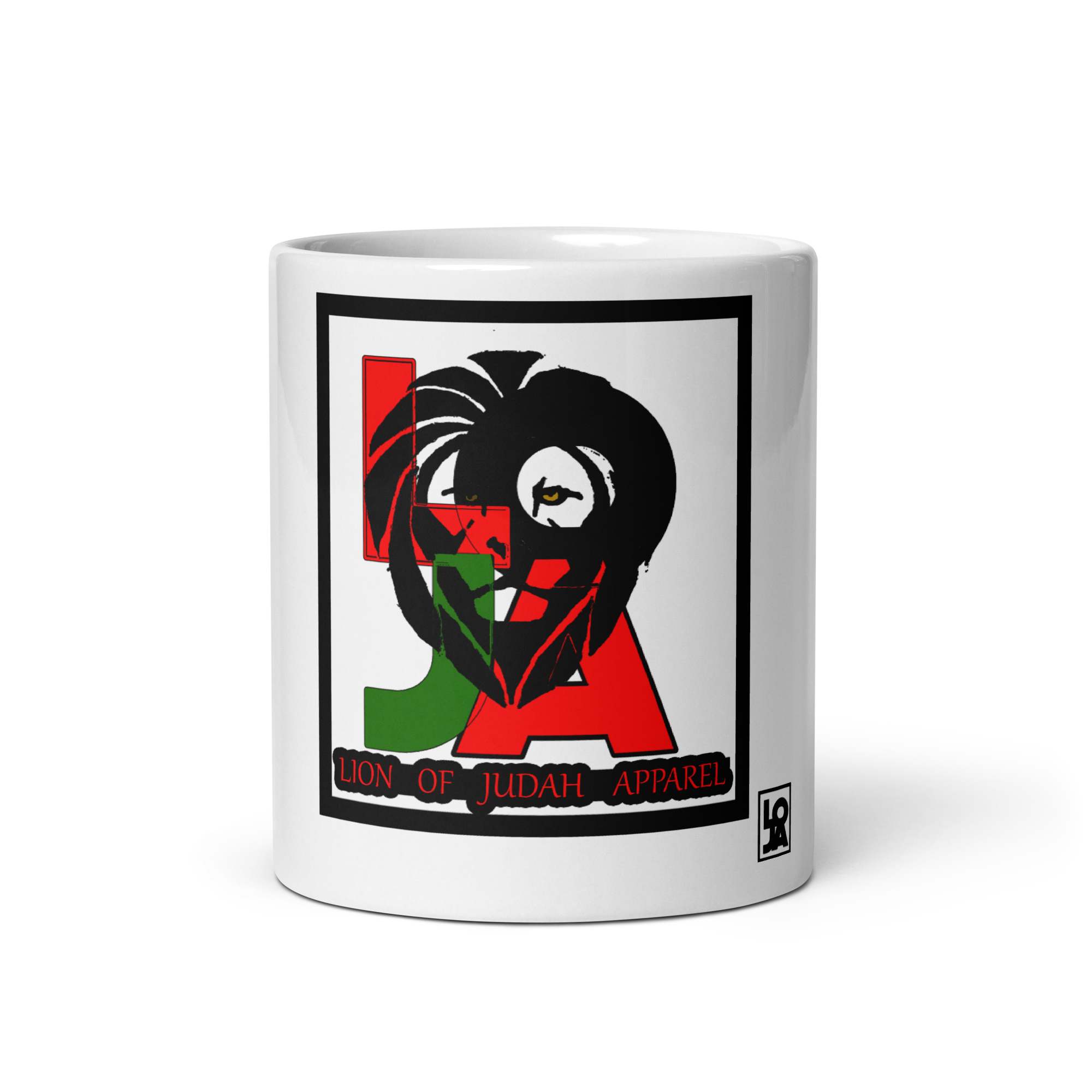 Lion (l.o.j.a) Design White glossy mug