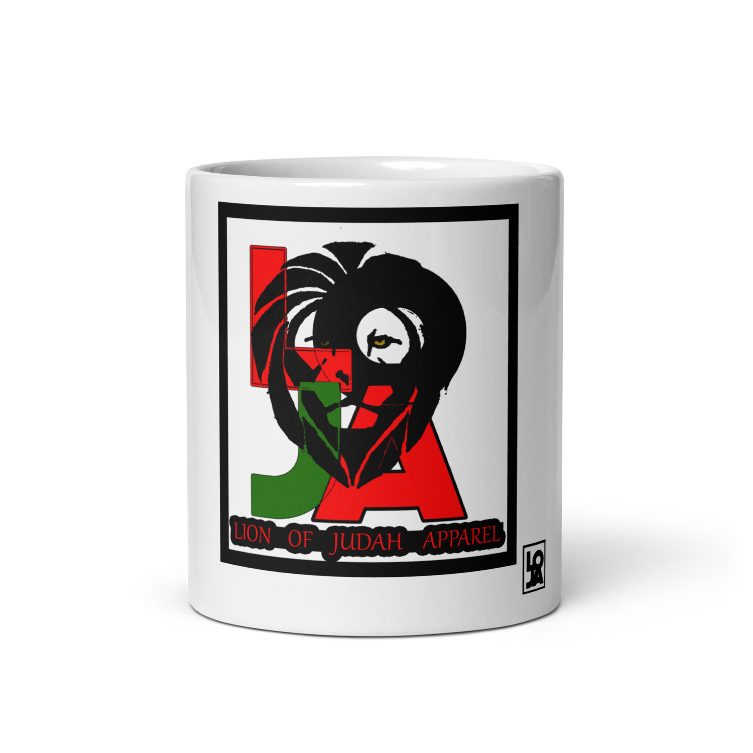 Lion (l.o.j.a) Design White glossy mug
